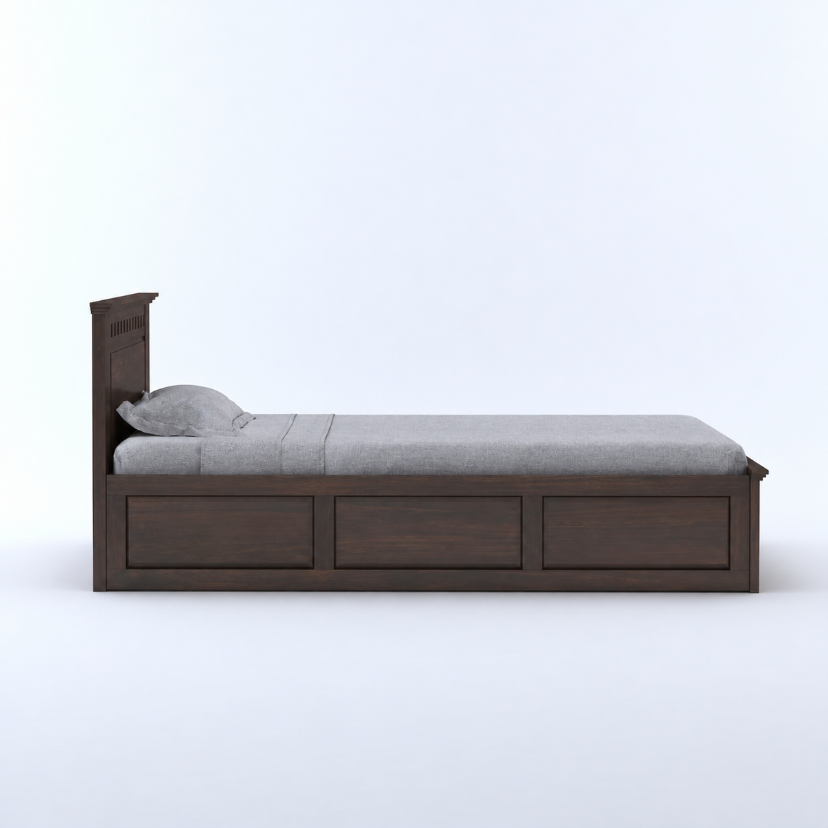 Solid Sheesham Wood Single Bed  with Storage  for Bedroom Home Furniture