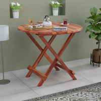 Wooden Round Folding Patio Table for Outdoor Space