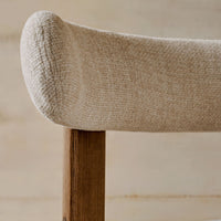 Wooden Upholstered Dining Chair in Walnut Finish