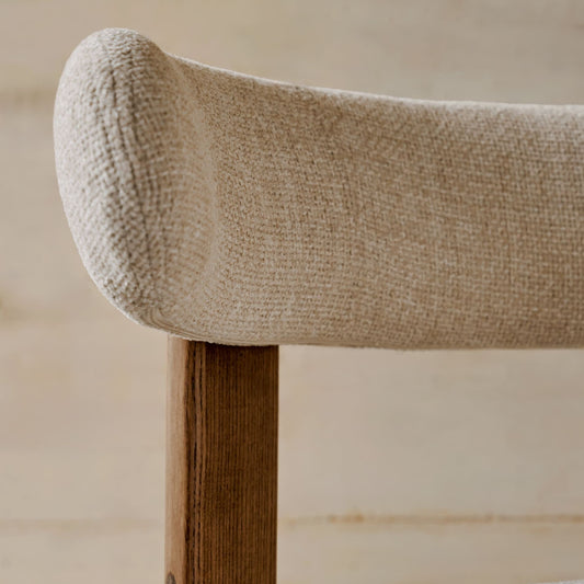 Wooden Upholstered Dining Chair in Walnut Finish
