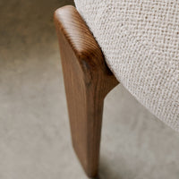 Wooden Upholstered Dining Chair in Walnut Finish