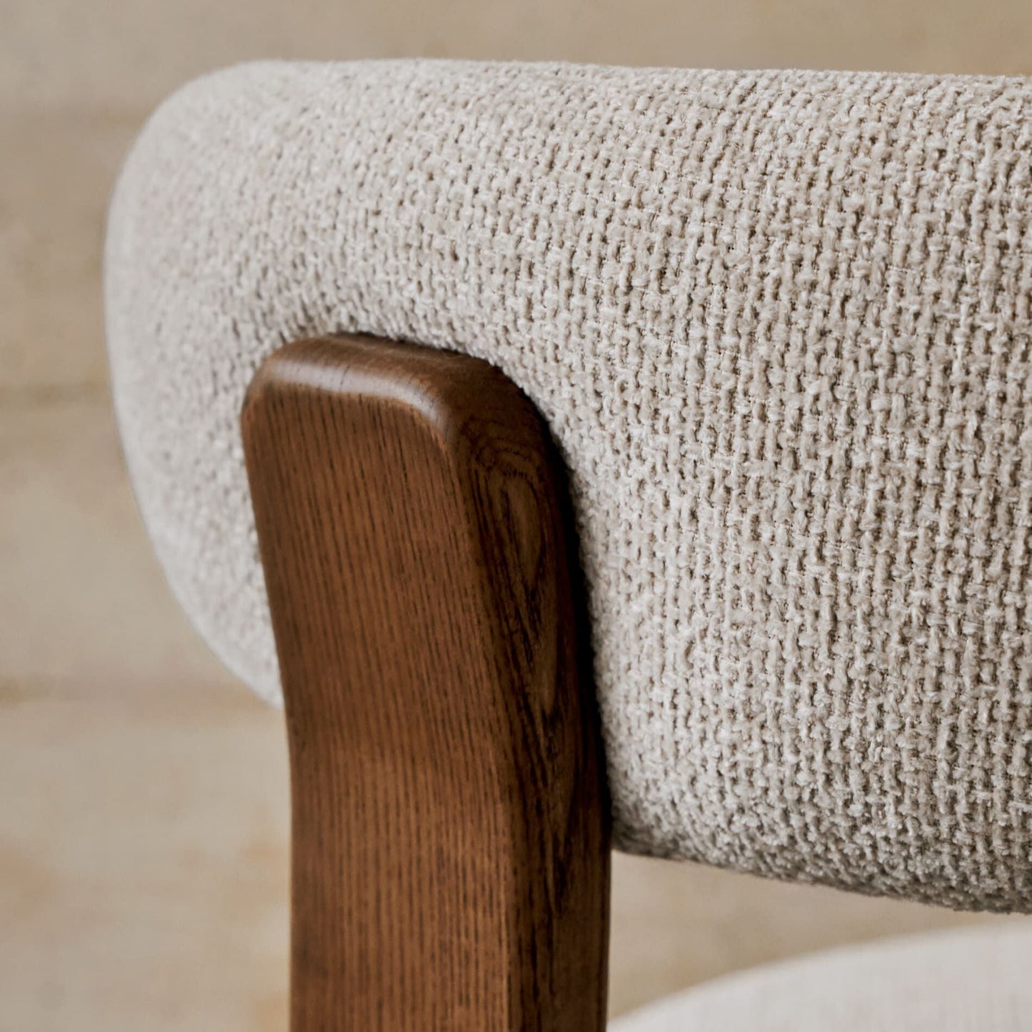 Wooden Upholstered Dining Chair in Walnut Finish