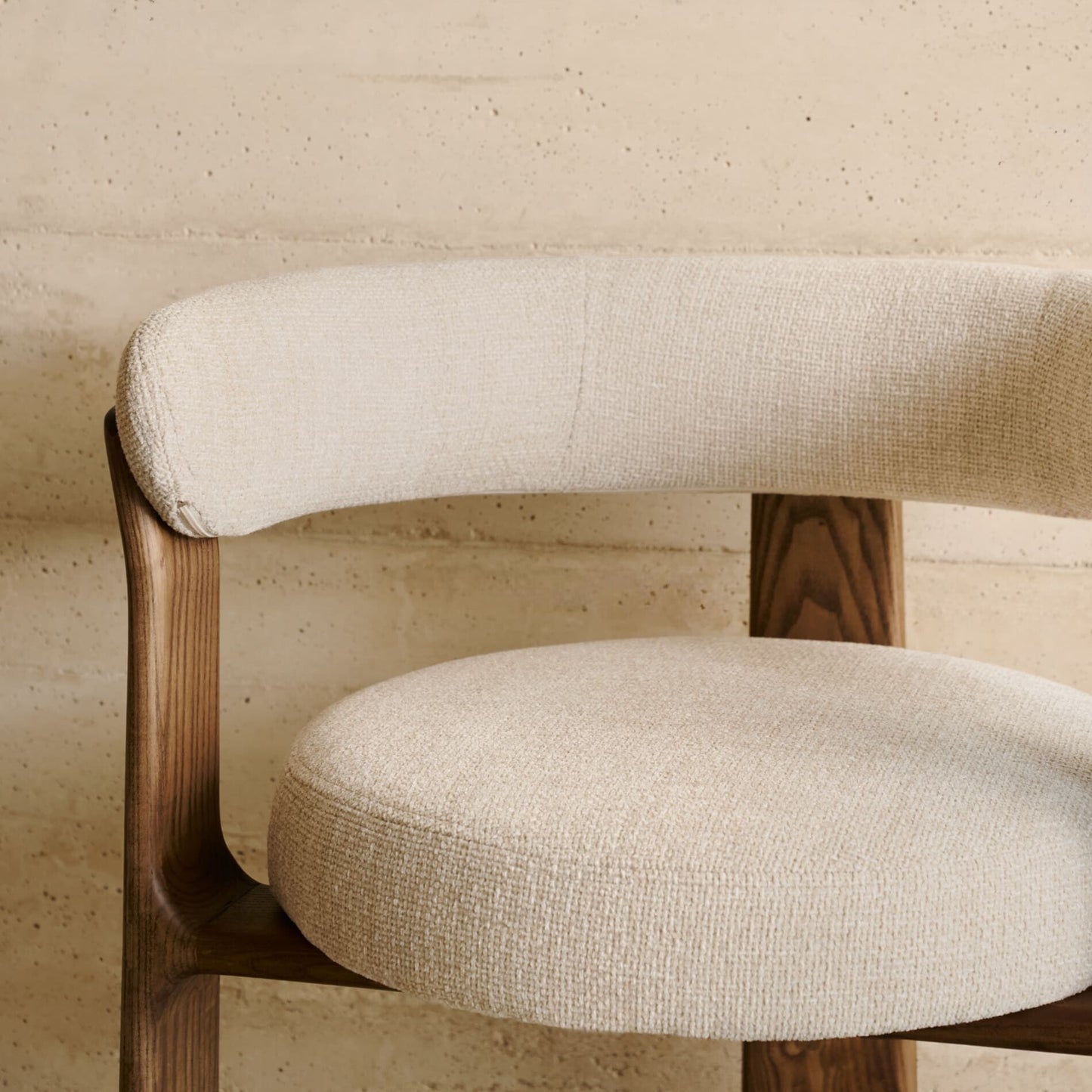 Solid Wood Upholstered Dining Chair in Walnut Finish
