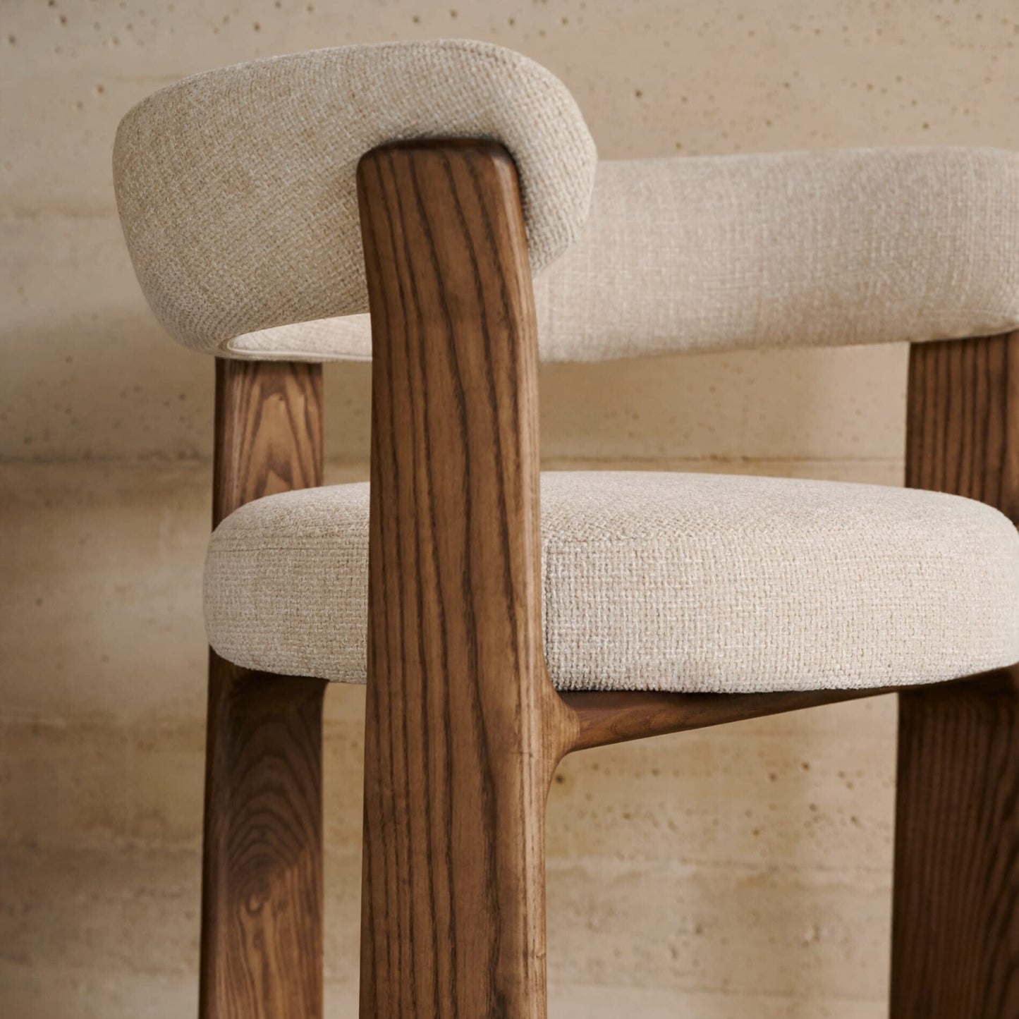 Solid Wood Upholstered Dining Chair in Walnut Finish