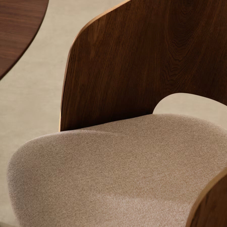 Solid Wood Dining Chair with Light Upholstery for Dining Room