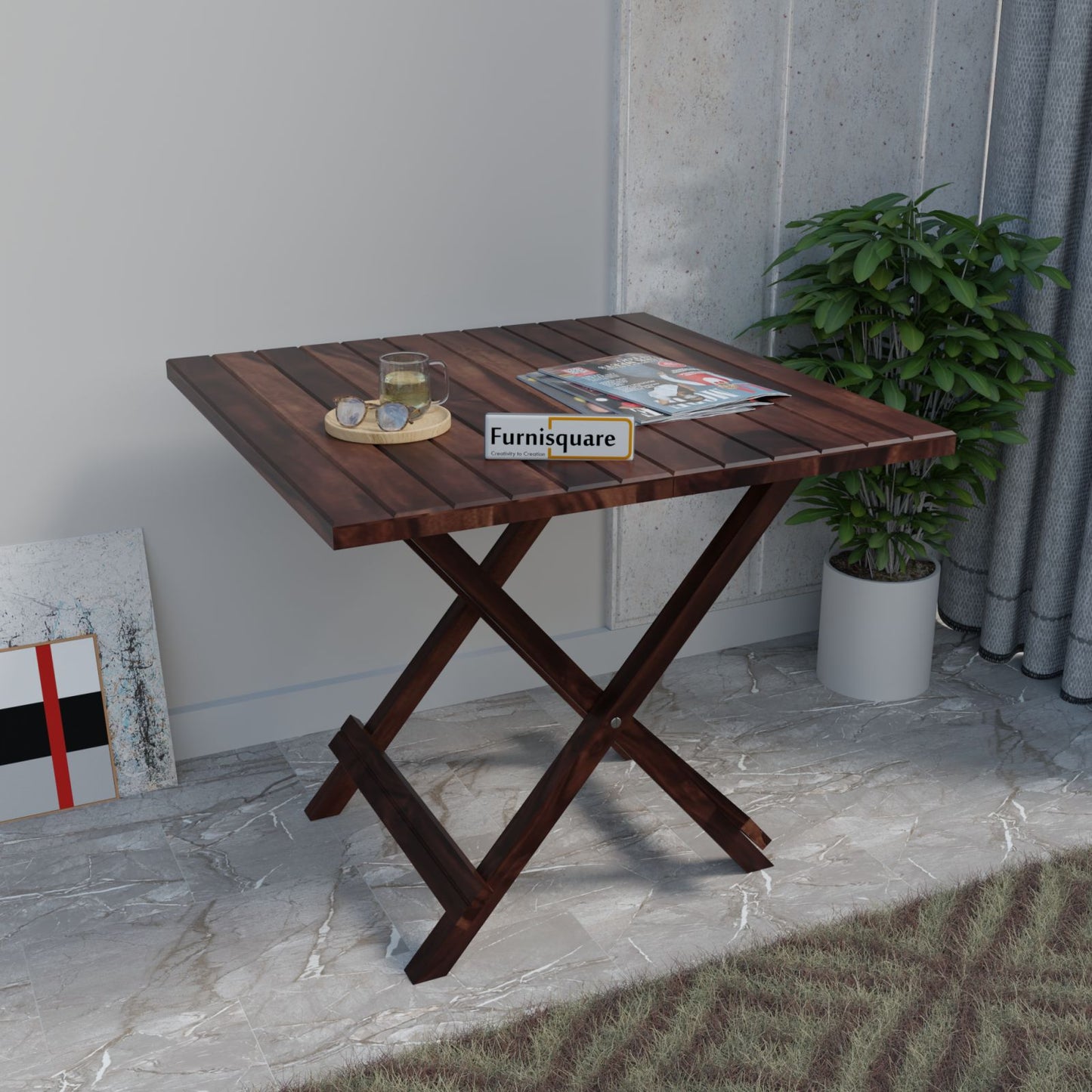 Wooden Patio Folding Table for Outdoor Space