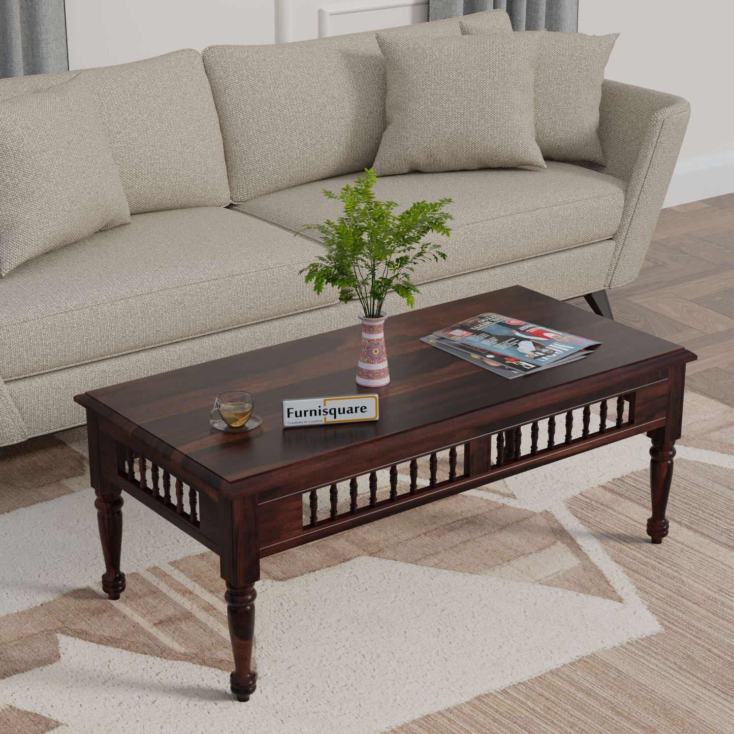 Wooden Handcrafted Coffee Table for Living Room