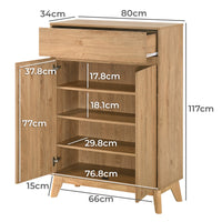 Wooden Sideboard Cabinet for Living Storage in Natural Finish