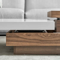 Wooden Extendable Coffee Table with Hidden Storage