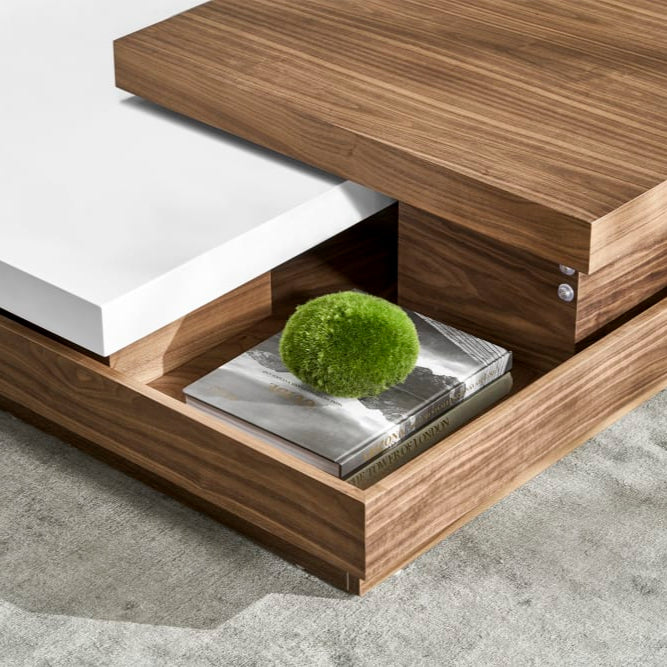 Wooden Extendable Coffee Table with Hidden Storage