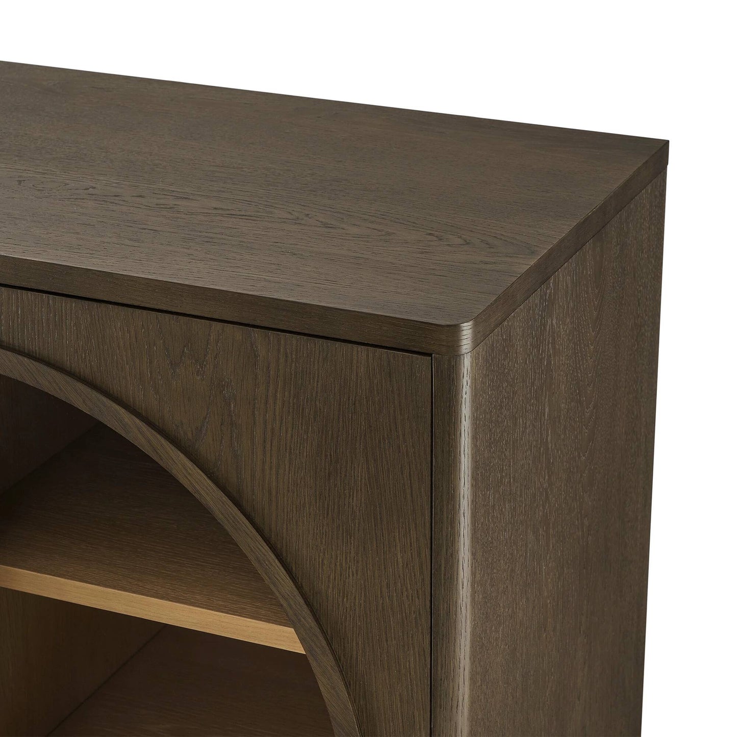 Wooden Glass Door Sideboard with Interior Shelving for Living Room
