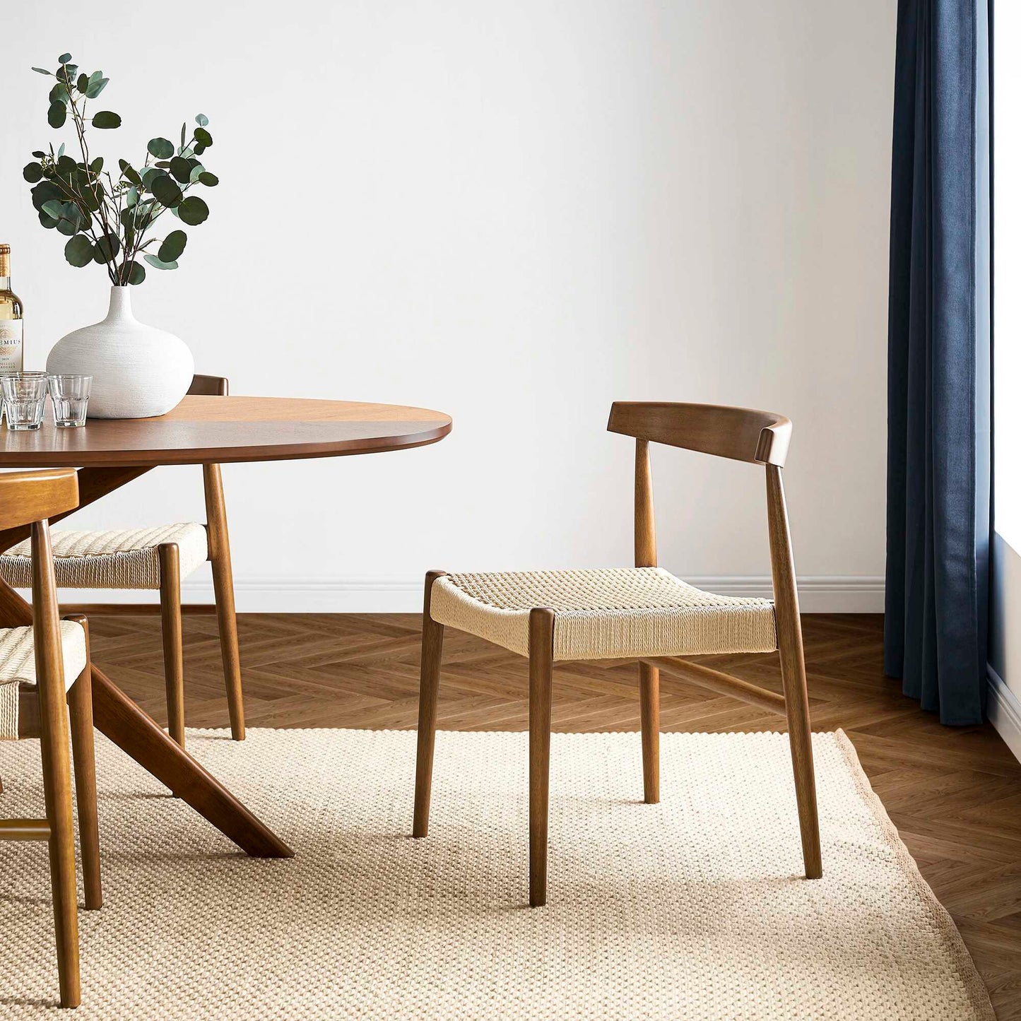 Wooden Dining Table 2-Seater with Bench for Dining Room