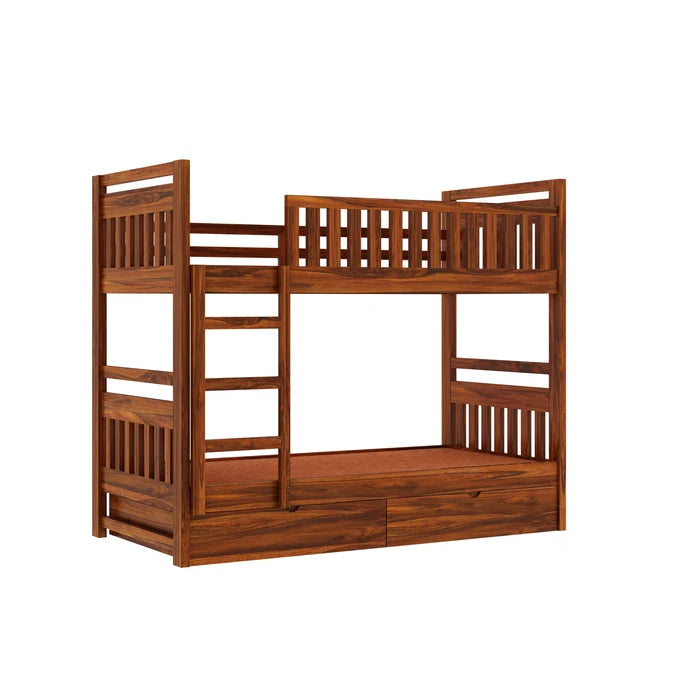 Wooden Bunk Bed with Underbed Storage Drawers