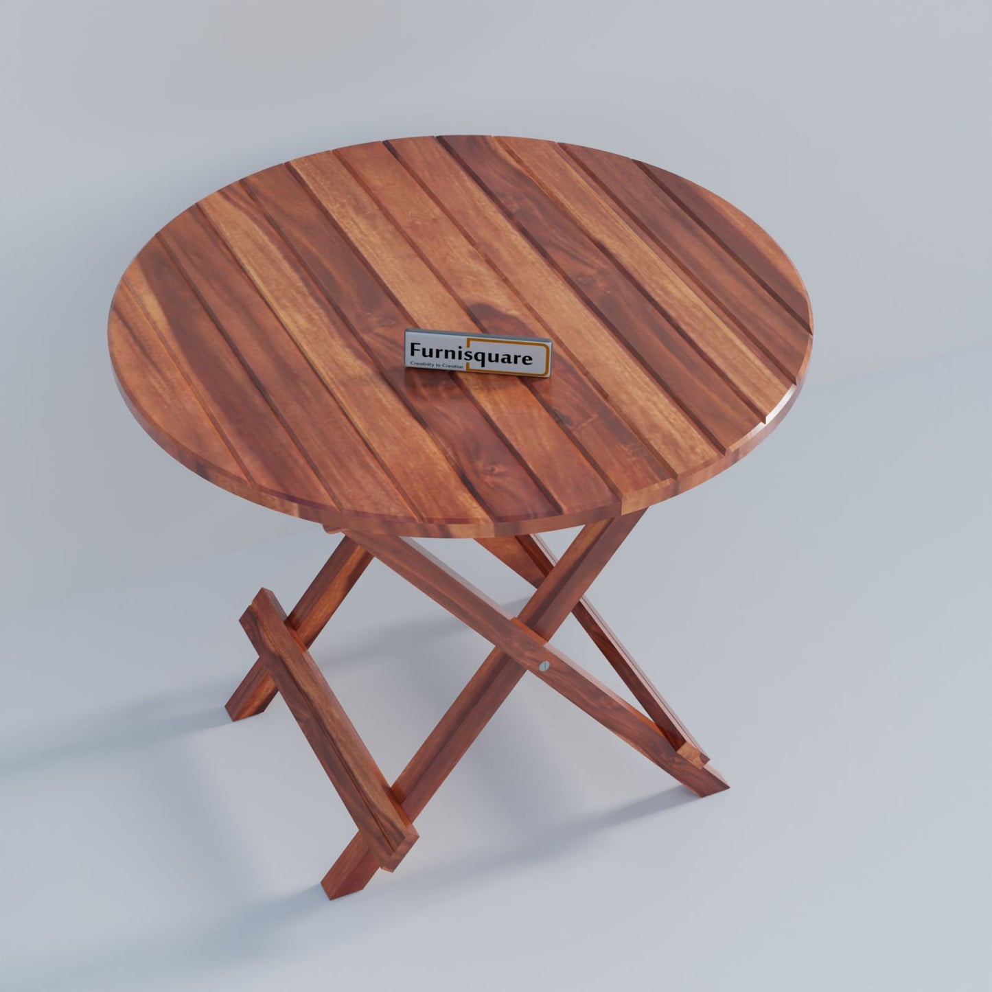 Wooden Round Folding Patio Table for Outdoor Space