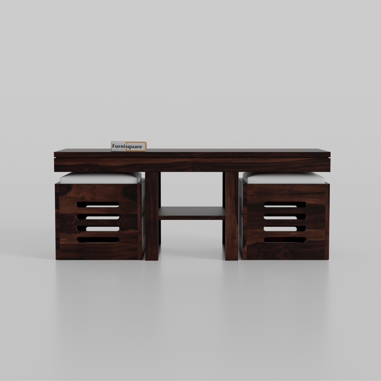 Wooden Coffee Table with Stool for Living Room