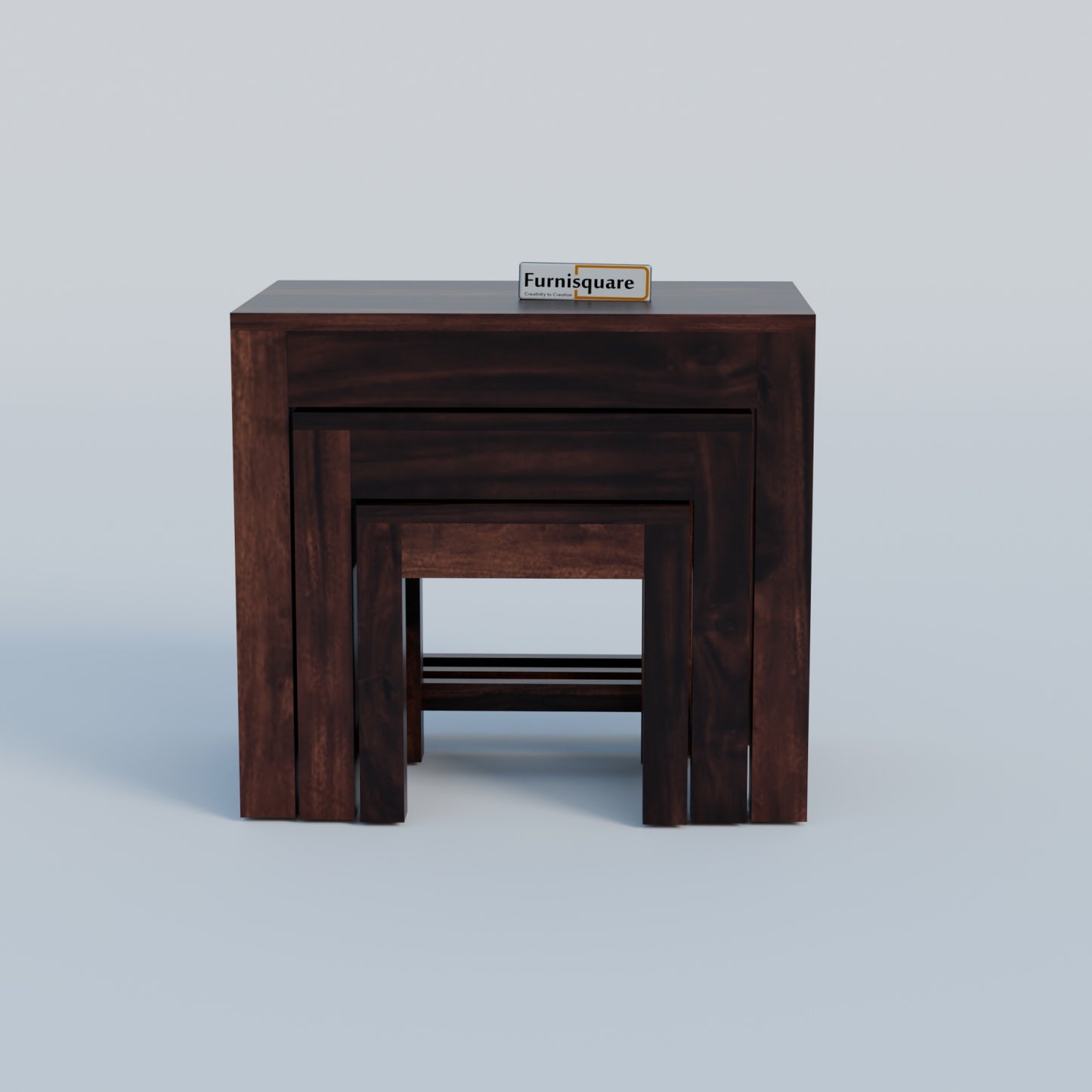 Wooden Nesting Tables Set of 3 Stools for Decor & Living Room