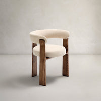 Solid Wood Upholstered Dining Chair in Walnut Finish