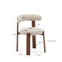Wooden Upholstered Dining Chair in Walnut Finish