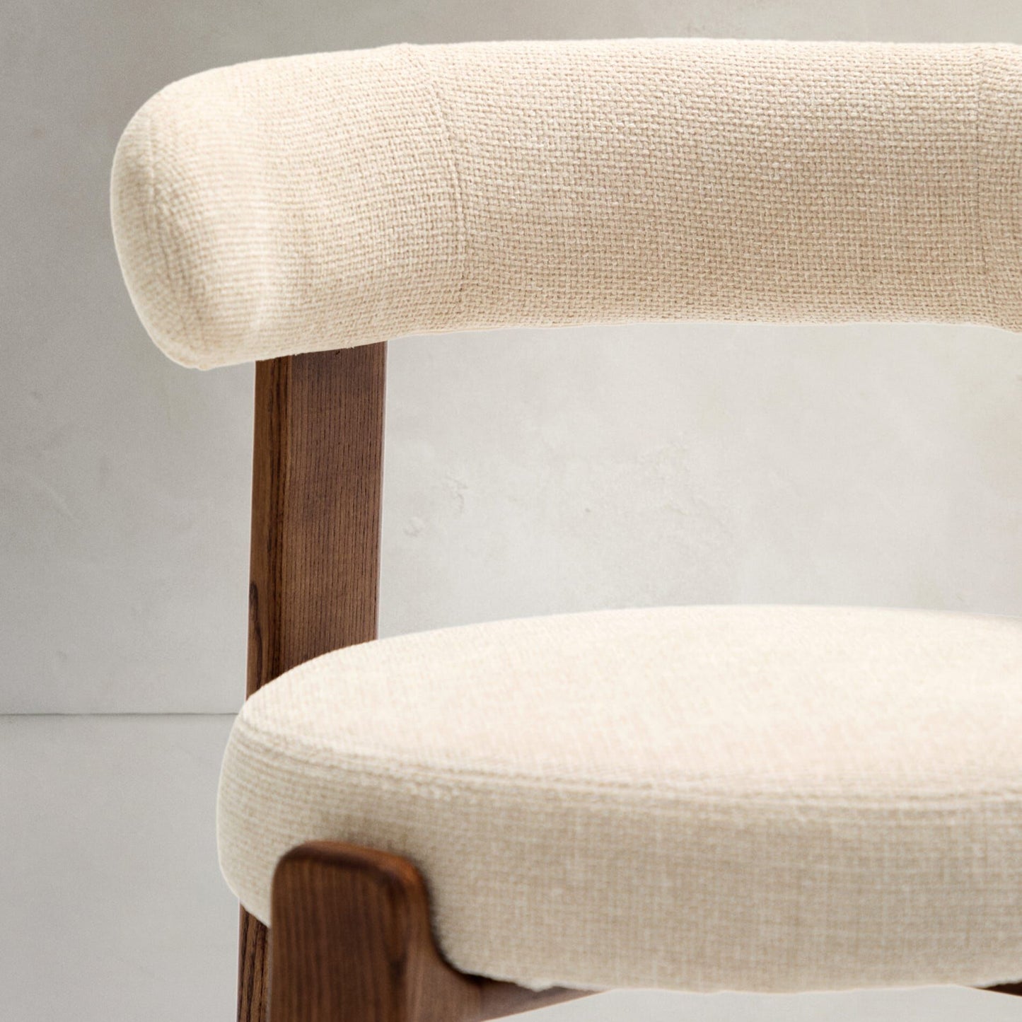 Wooden Upholstered Dining Chair in Walnut Finish