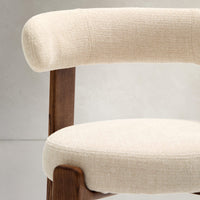 Wooden Upholstered Dining Chair in Walnut Finish