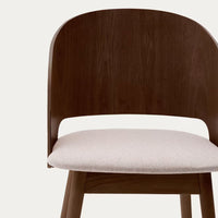 Solid Wood Dining Chair with Light Upholstery for Dining Room