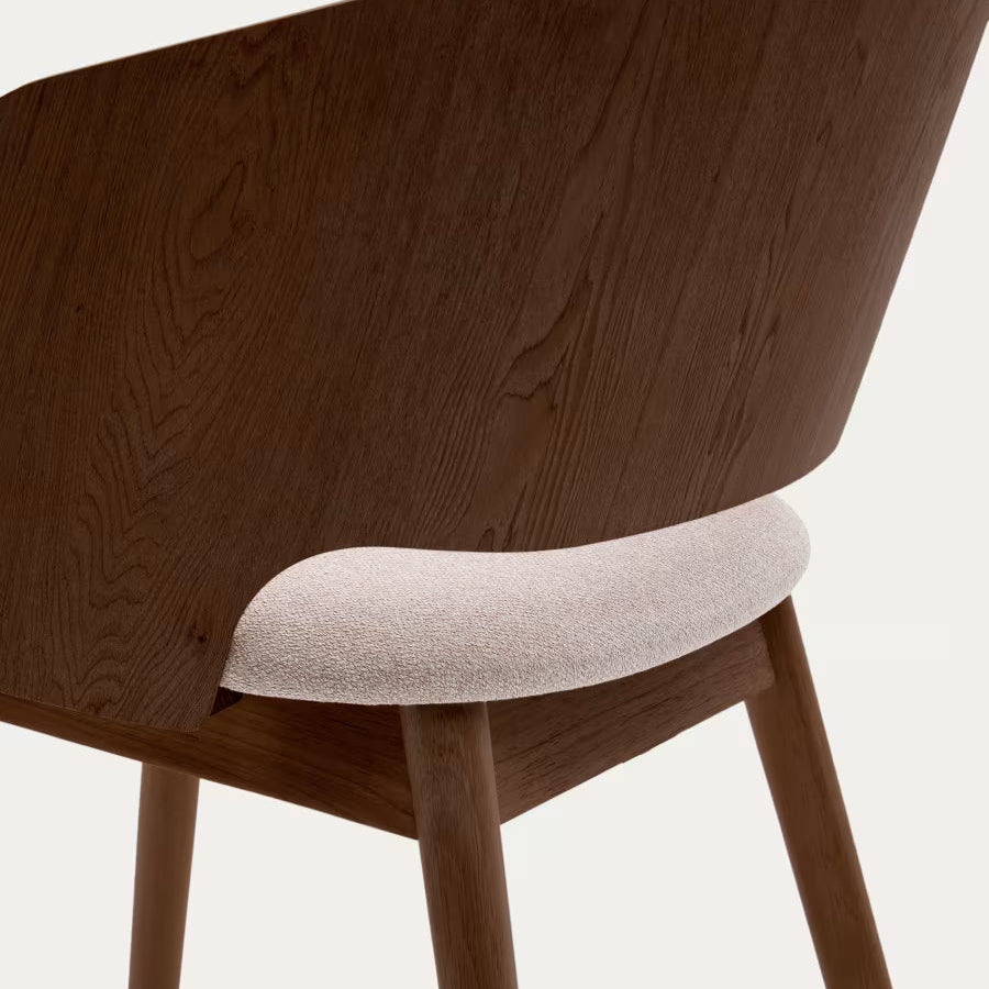 Solid Wood Dining Chair with Light Upholstery for Dining Room