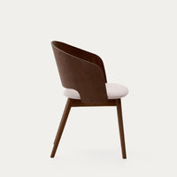 Solid Wood Dining Chair with Light Upholstery for Dining Room