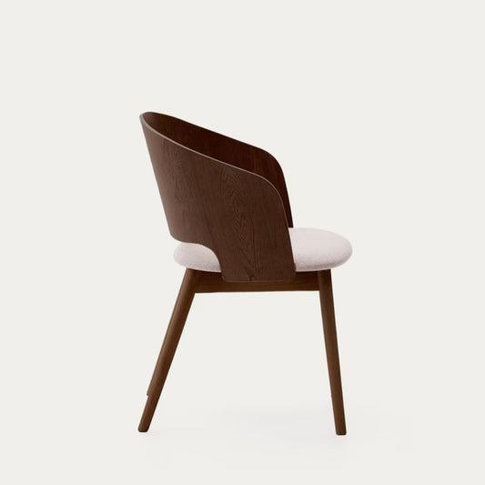 Solid Wood Dining Chair with Light Upholstery for Dining Room