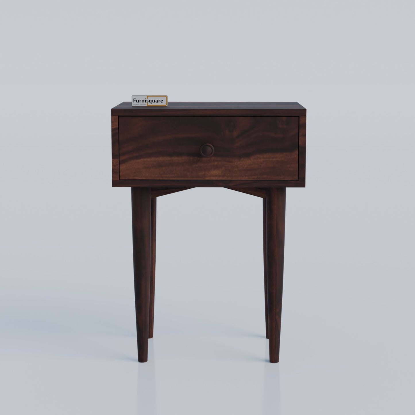 Wooden Nightstand with Drawer Storage for Bedroom