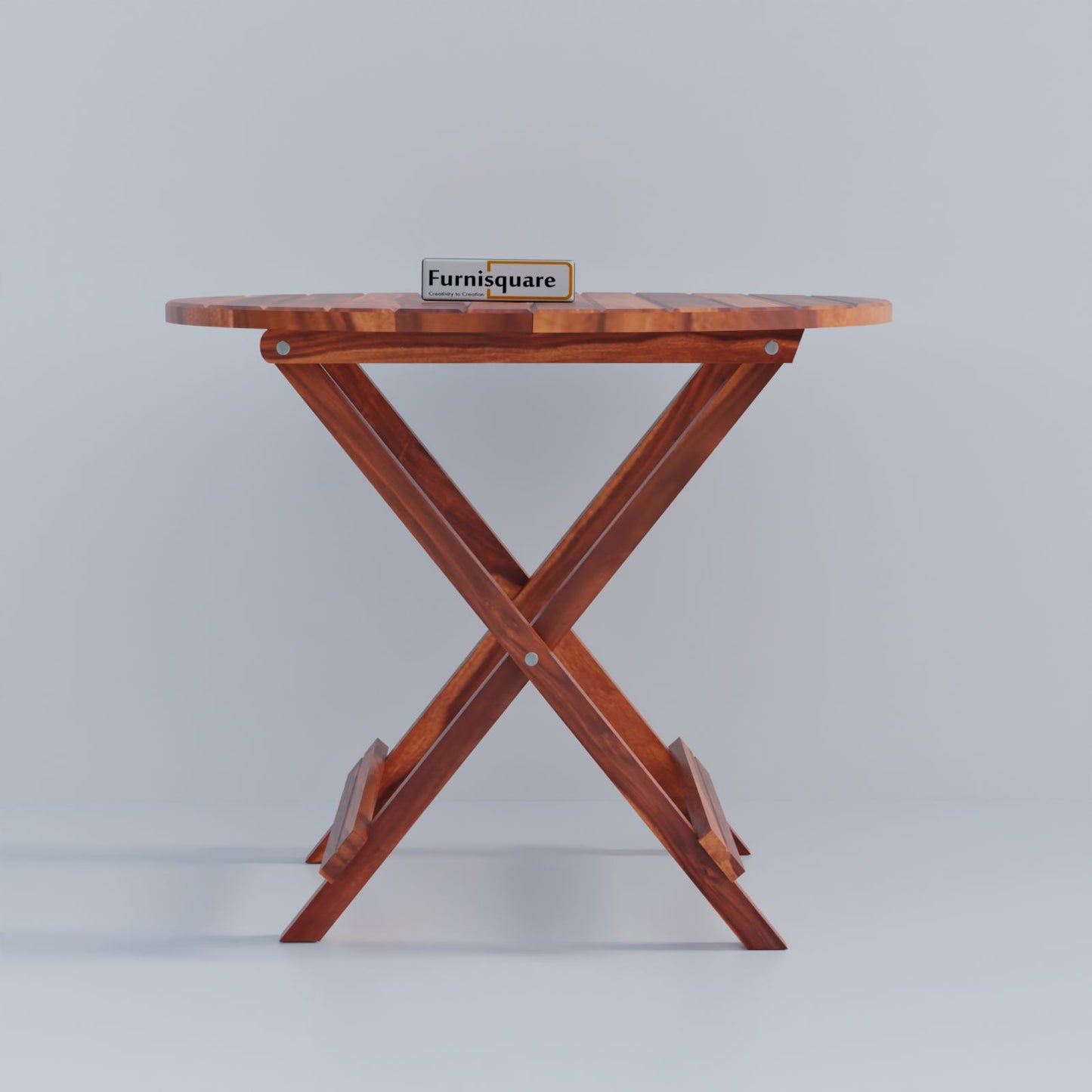Wooden Round Folding Patio Table for Outdoor Space