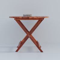 Wooden Round Folding Patio Table for Outdoor Space