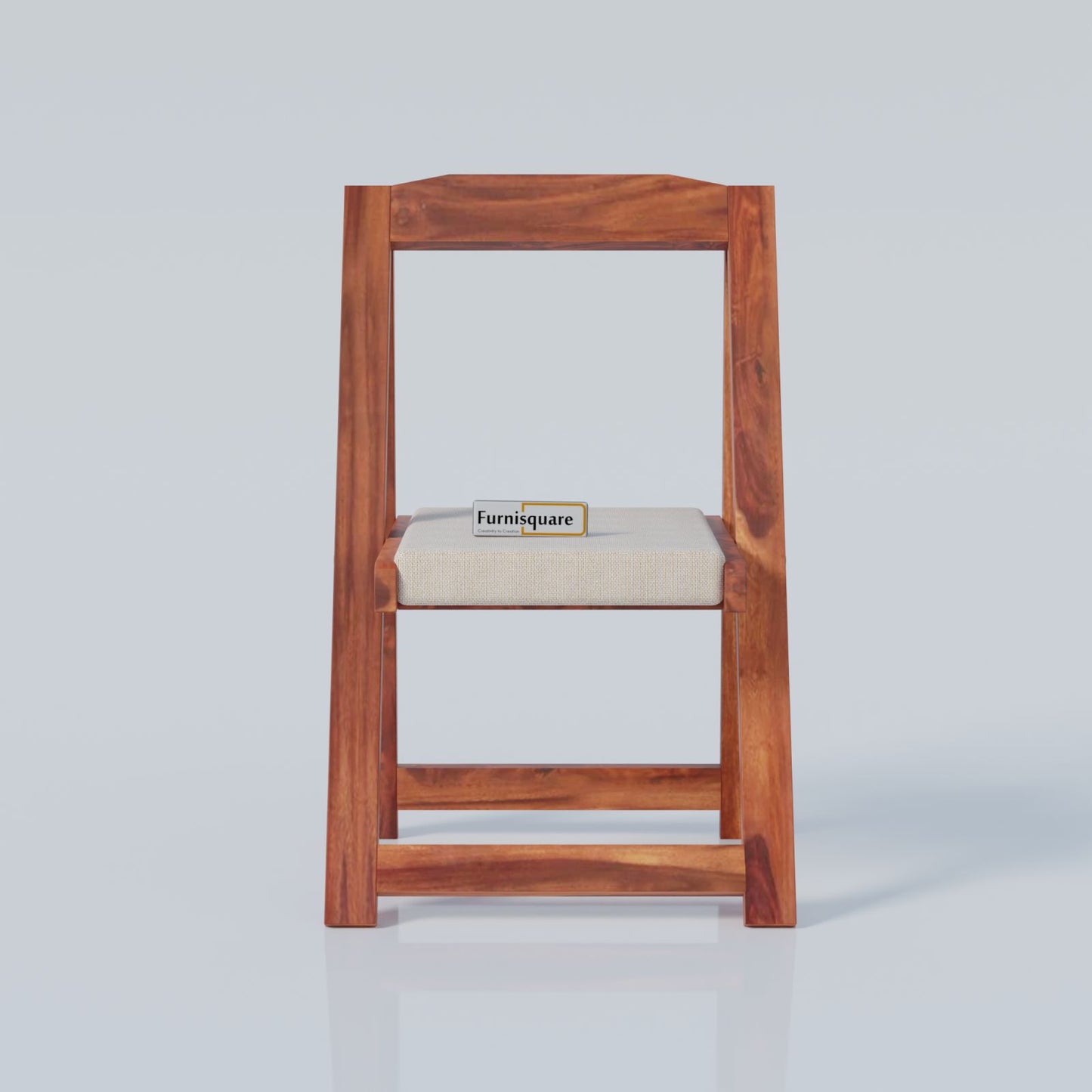 Wooden Folding Chair with Cushioned Seat for Living Room