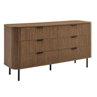 Solid Wood Chest of Drawer for Living Storage in Walnut Finish