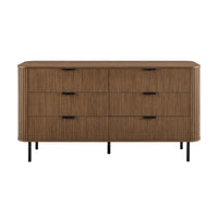 Solid Wood Chest of Drawer for Living Storage in Walnut Finish