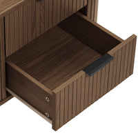 Solid Wood Bedside Table with Drawers for Bedroom in Walnut Finish