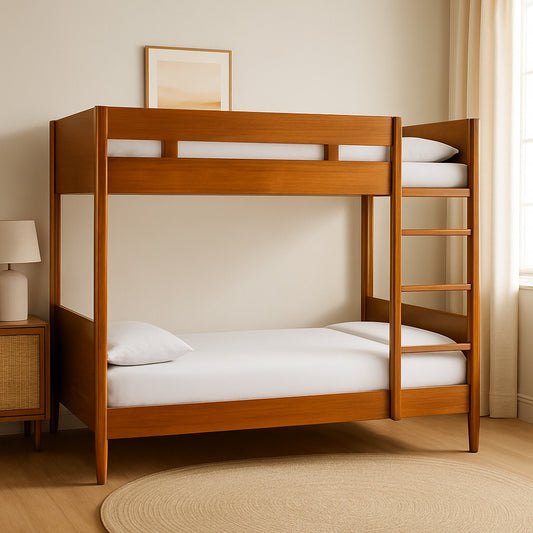 Wooden Bunk Bed for Kid's Bedroom in Natural Finish