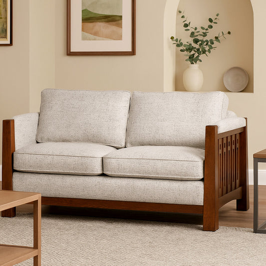 Wooden Upholstery 2-Seater Sofa Set for Living Room