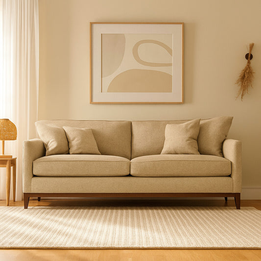 Wooden 3-Seater Sofa Set for Living Room