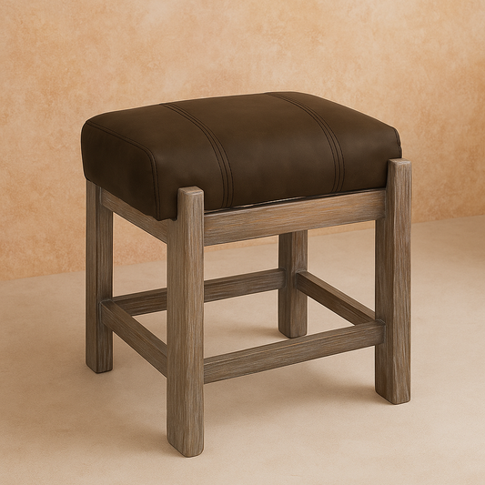 Solid Wood Upholstered Vanity Stool