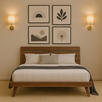 Solid Wood Queen Size Bed without Storage for Bedroom
