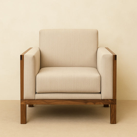 Solid Wood Single Seater Sofa for Living Room