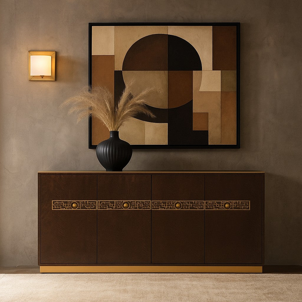 Solid Wood Sideboard Cabinet with Storage for Living Room