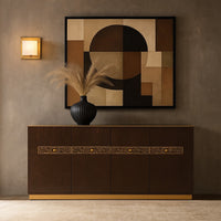 Solid Wood Sideboard Cabinet with Storage for Living Room