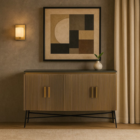 Solid Wood Sideboard Cabinet with Storage for Living Room