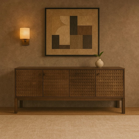Solid Wood Sideboard Cabinet with Drawers for Living Room