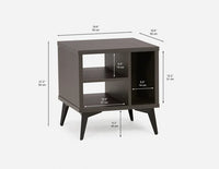 Solid Wood End Table with Open Shelving