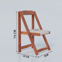 Wooden Folding Chair with Cushioned Seat for Living Room