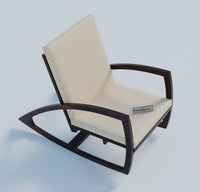 Solid Wood Rocking Arm Rest Chair for Living Room