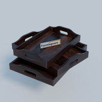 Wooden Serving Tray Set for Kitchen Accessories