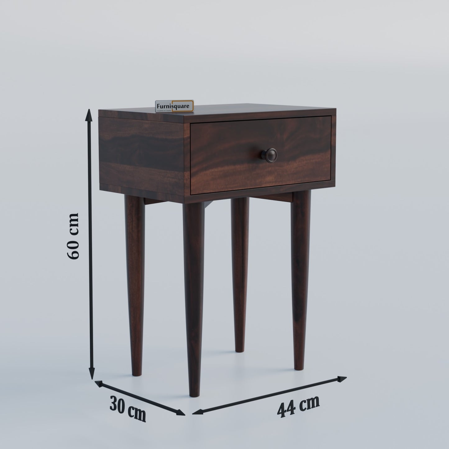 Wooden Nightstand with Drawer Storage for Bedroom